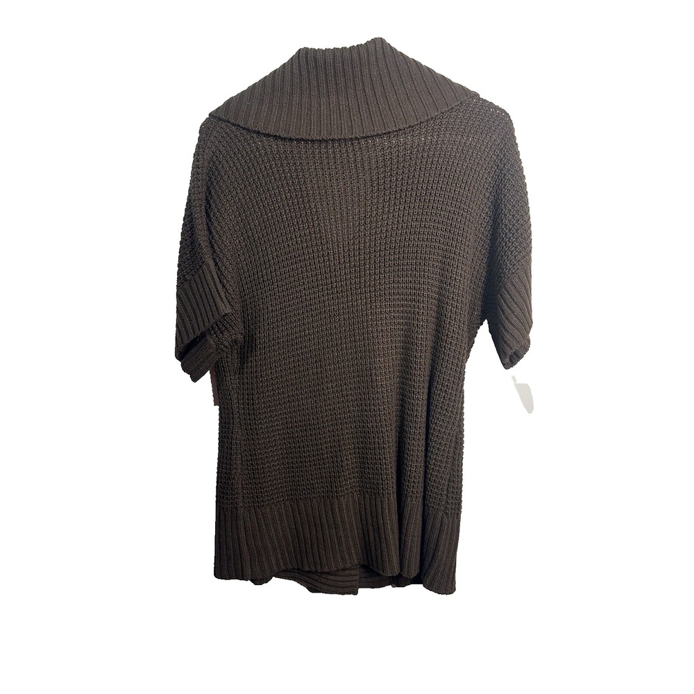 jason maxwell womens brown short sleeve knit sweater button cardigan size XL - Picture 4 of 4